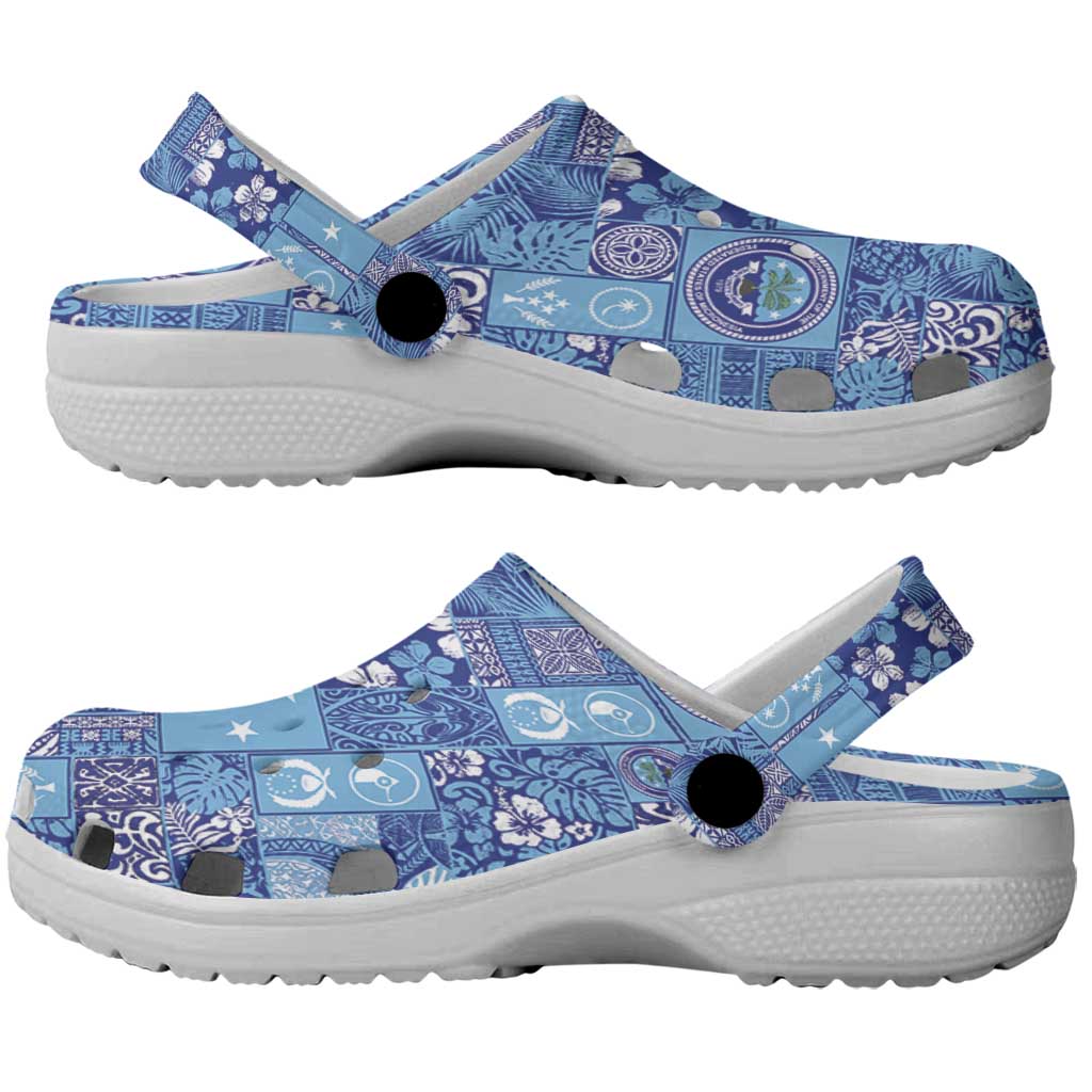 Federated States of Micronesia Merry Christmas Clogs Shoes Pacific Patchwork Xmas Vibes - Polynesian Pride