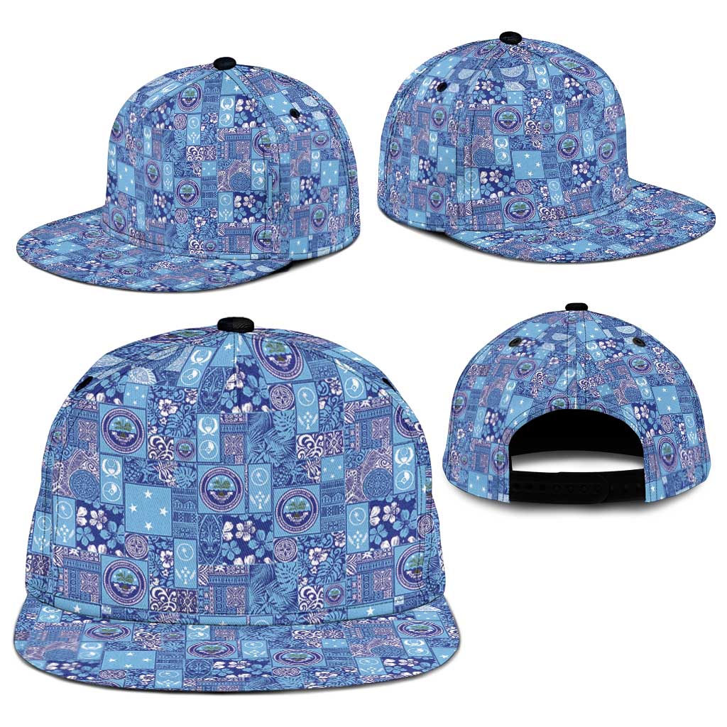 Federated States of Micronesia Merry Christmas Snapback Cap Pacific Patchwork Xmas Vibes - Polynesian Pride