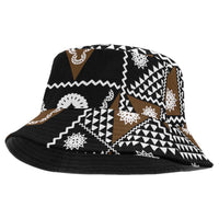 Fiji Brown Masi Pattern Bucket Hat Fijian Tapa LT01 One Size Brown - Polynesian Pride