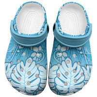 Fiji Clogs Shoes Fijian Tapa Pattern Blue - Polynesian Pride