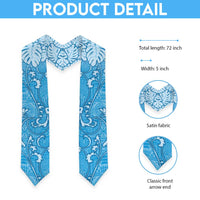 Fiji Graduation Stole Fijian Tapa Pattern Blue LT05 - Polynesian Pride