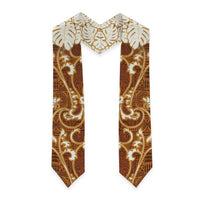 Fiji Graduation Stole Fijian Tapa Pattern Brown