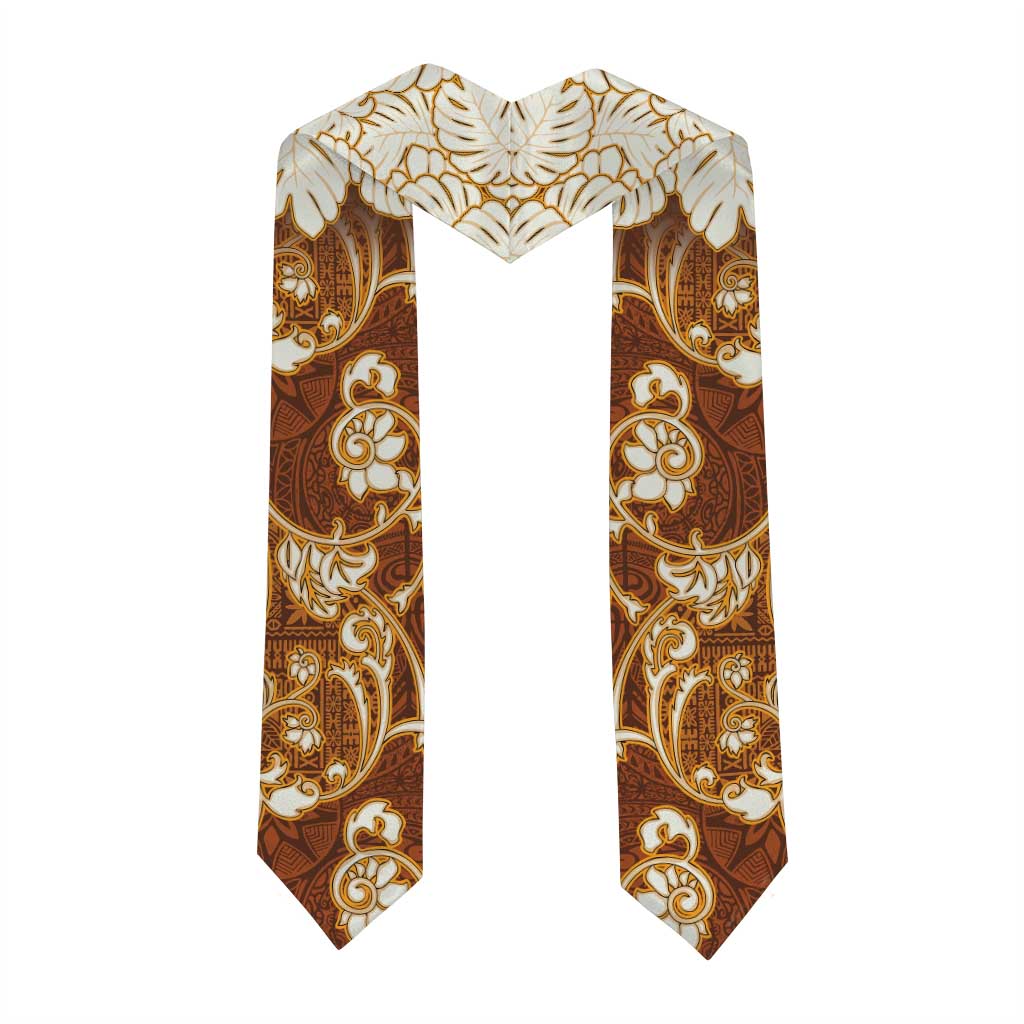 Fiji Graduation Stole Fijian Tapa Pattern Brown