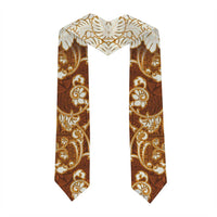 Fiji Graduation Stole Fijian Tapa Pattern Brown
