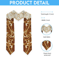 Fiji Graduation Stole Fijian Tapa Pattern Brown