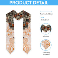 Fiji Graduation Stole Masi Tapa Pattern Brown LT05 - Polynesian Pride