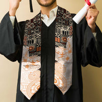 Fiji Graduation Stole Masi Tapa Pattern Brown LT05 - Polynesian Pride