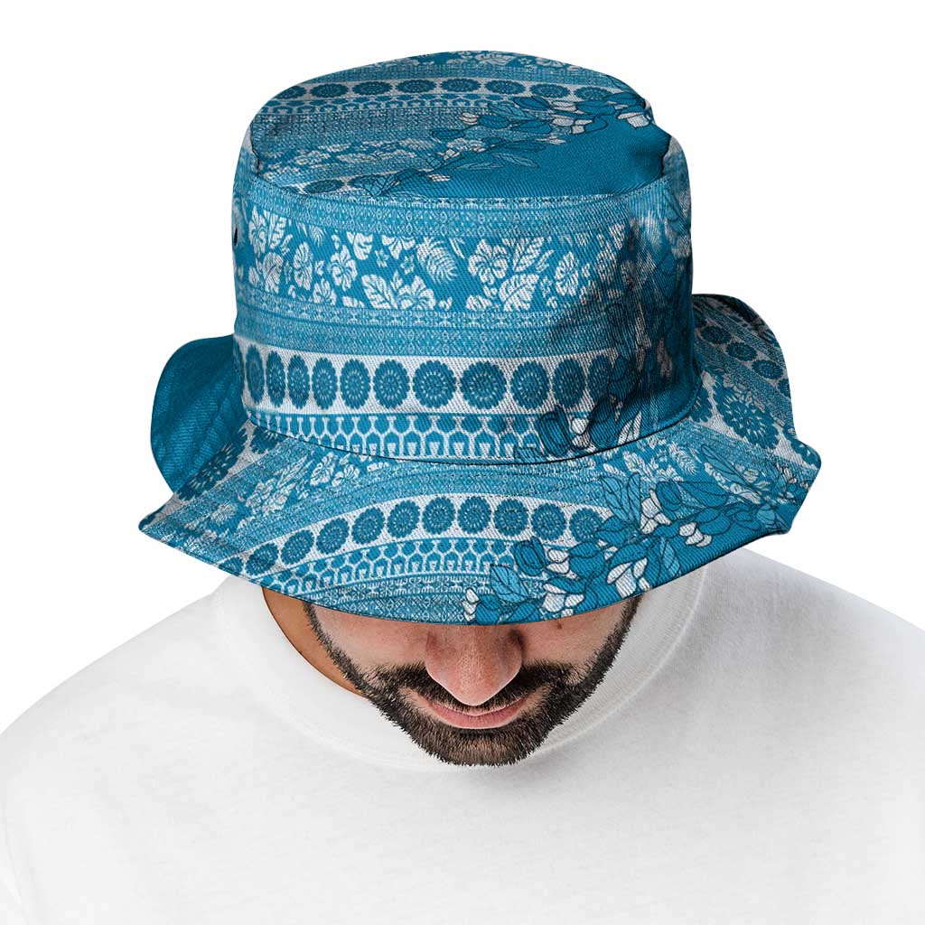 Fiji Marau na Kerisimasi Bucket Hat Aqua Tagimoucia Tapa Masi Tribal - Polynesian Pride