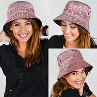 Fiji Marau na Kerisimasi Bucket Hat Dusty Rose Tagimoucia Tapa Masi Tribal - Polynesian Pride