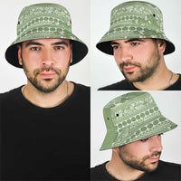 Fiji Marau na Kerisimasi Bucket Hat Sage Green Tagimoucia Tapa Masi Tribal - Polynesian Pride
