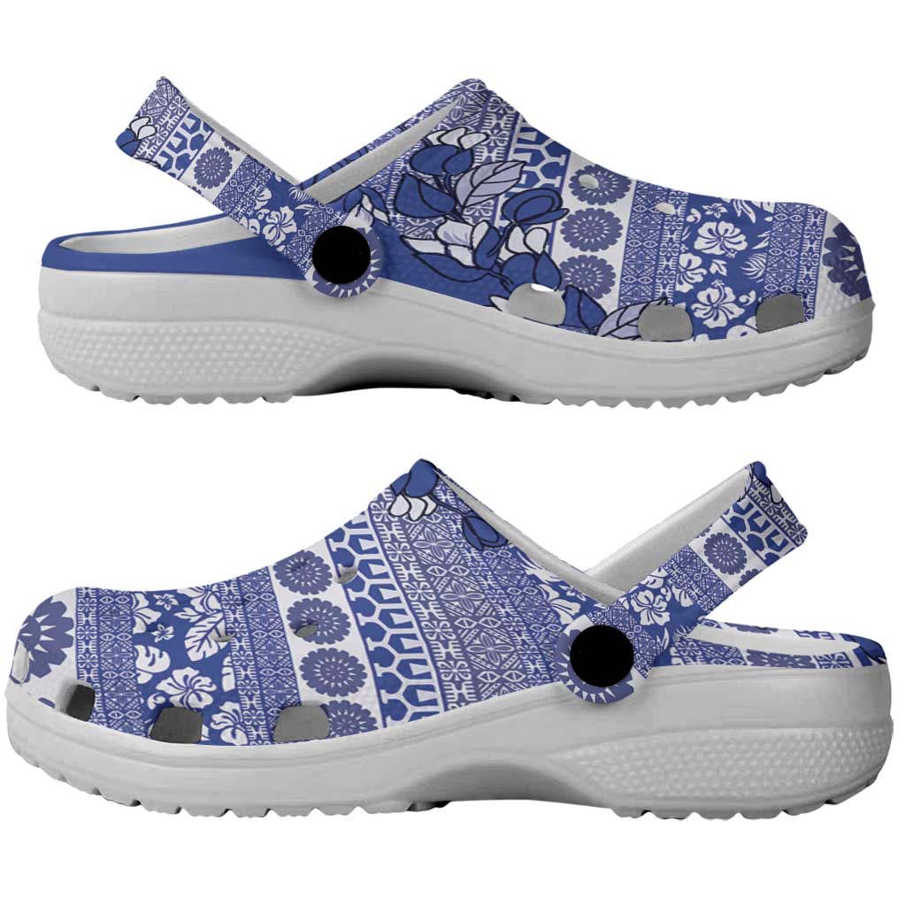 Fiji Marau na Kerisimasi Clogs Shoes Blue Tagimoucia Tapa Masi Tribal - Polynesian Pride