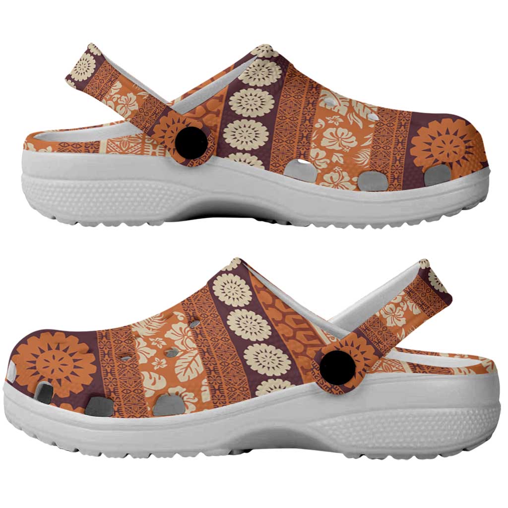 Fiji Marau na Kerisimasi Clogs Shoes Gold Tapa Masi Inspired Christmas - Polynesian Pride
