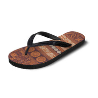 Fiji Marau na Kerisimasi Flip Flops Gold Tapa Masi Inspired Christmas - Polynesian Pride