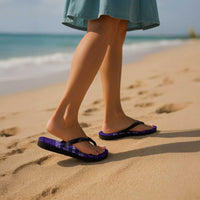 Fiji Marau na Kerisimasi Flip Flops Purple Tapa Masi Inspired Christmas - Polynesian Pride