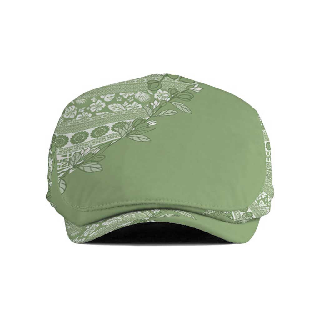 Fiji Marau na Kerisimasi Jeff Hat Sage Green Tagimoucia Tapa Masi Tribal - Polynesian Pride