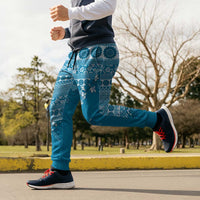 Fiji Marau na Kerisimasi Jogger Pants Aqua Tagimoucia Tapa Masi Tribal LT9 - Polynesian Pride