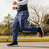 Fiji Marau na Kerisimasi Jogger Pants Blue Tagimoucia Tapa Masi Tribal LT9 - Polynesian Pride