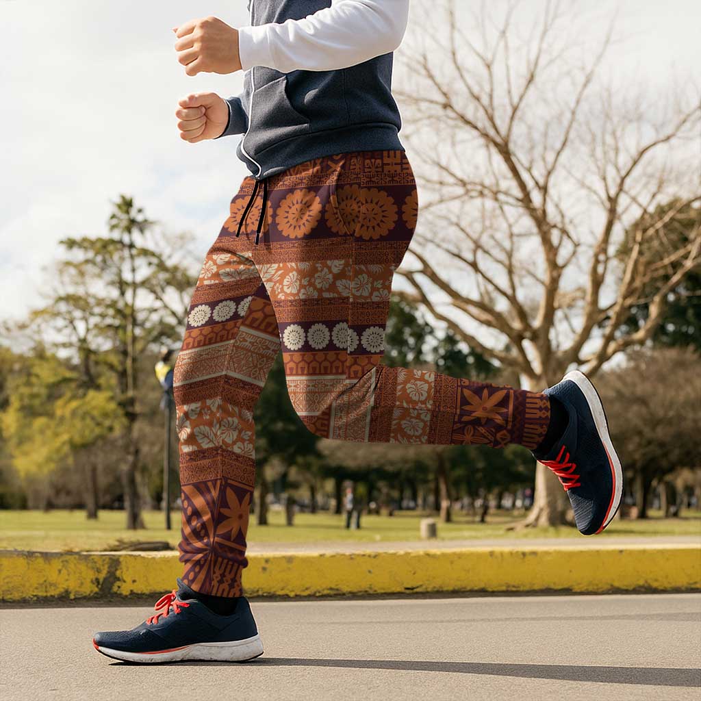 Fiji Marau na Kerisimasi Jogger Pants Gold Tapa Masi Inspired Christmas LT9 - Polynesian Pride