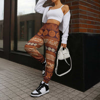 Fiji Marau na Kerisimasi Jogger Pants Gold Tapa Masi Inspired Christmas LT9 - Polynesian Pride