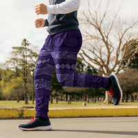 Fiji Marau na Kerisimasi Jogger Pants Purple Tapa Masi Inspired Christmas LT9 - Polynesian Pride