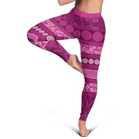 Fiji Marau na Kerisimasi Leggings Pink Tapa Masi Inspired Christmas LT9 - Polynesian Pride