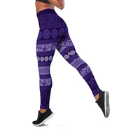 Fiji Marau na Kerisimasi Leggings Purple Tapa Masi Inspired Christmas LT9 Purple - Polynesian Pride