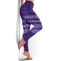 Fiji Marau na Kerisimasi Leggings Purple Tapa Masi Inspired Christmas LT9 - Polynesian Pride