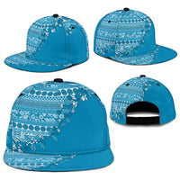 Fiji Marau na Kerisimasi Snapback Cap Aqua Tagimoucia Tapa Masi Tribal - Polynesian Pride