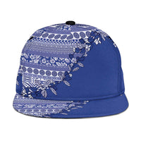 Fiji Marau na Kerisimasi Snapback Cap Blue Tagimoucia Tapa Masi Tribal - Polynesian Pride