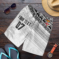 Fiji Rugby Custom Kaiviti Masi Shorts for Men Black - Polynesian Pride
