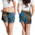 Fijian and Australian Culture Together Shorts for Women Aboriginal Art and Tapa Motifs with Kangaroo and Palm Tree - Polynesian Pride