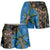 Fijian and Australian Culture Together Shorts for Women Aboriginal Art and Tapa Motifs with Kangaroo and Palm Tree - Polynesian Pride