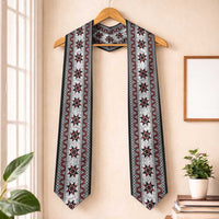 Fijian Masi Pattern Special Graduation Stole LT01 One Size White - Polynesian Pride