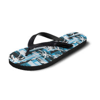 Fijian Rugby Flip Flops Grunge Palm Stylized LT01 - Polynesian Pride