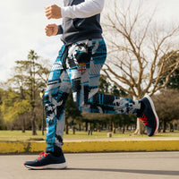 Fijian Rugby Jogger Pants Grunge Palm Stylized LT01 - Polynesian Pride