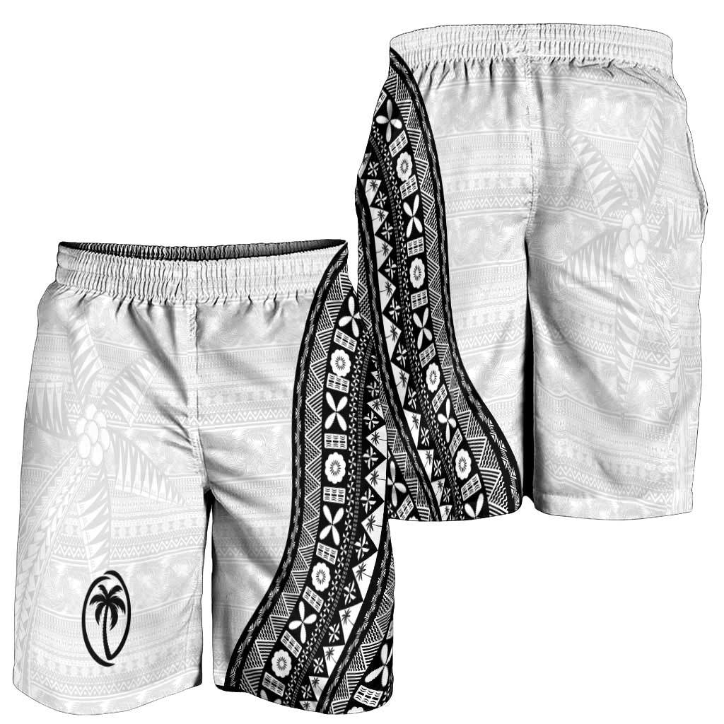 Fijian Rugby Shorts for Men Tapa Pattern and Palm Tree Tribal LT03 - Polynesian Pride