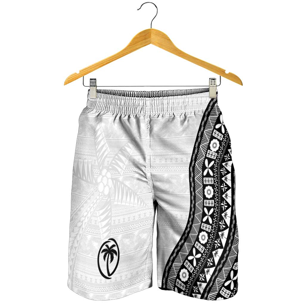 Fijian Rugby Shorts for Men Tapa Pattern and Palm Tree Tribal LT03 - Polynesian Pride
