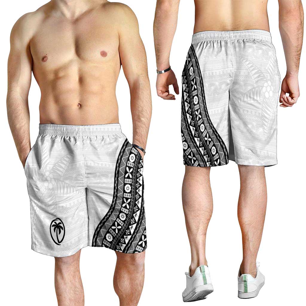 Fijian Rugby Shorts for Men Tapa Pattern and Palm Tree Tribal LT03 - Polynesian Pride