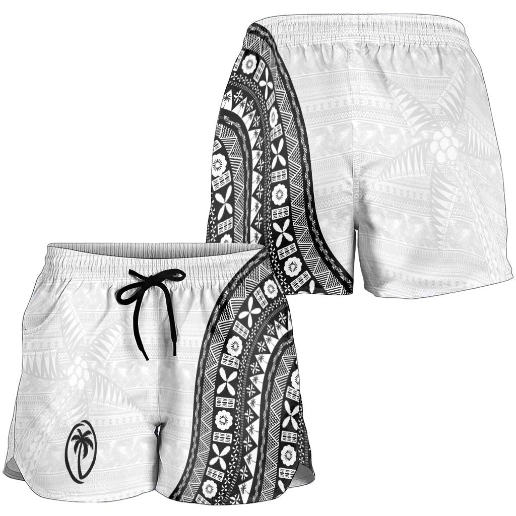 Fijian Rugby Shorts for Women Tapa Pattern and Palm Tree Tribal LT03 - Polynesian Pride