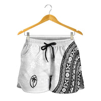 Fijian Rugby Shorts for Women Tapa Pattern and Palm Tree Tribal LT03 - Polynesian Pride