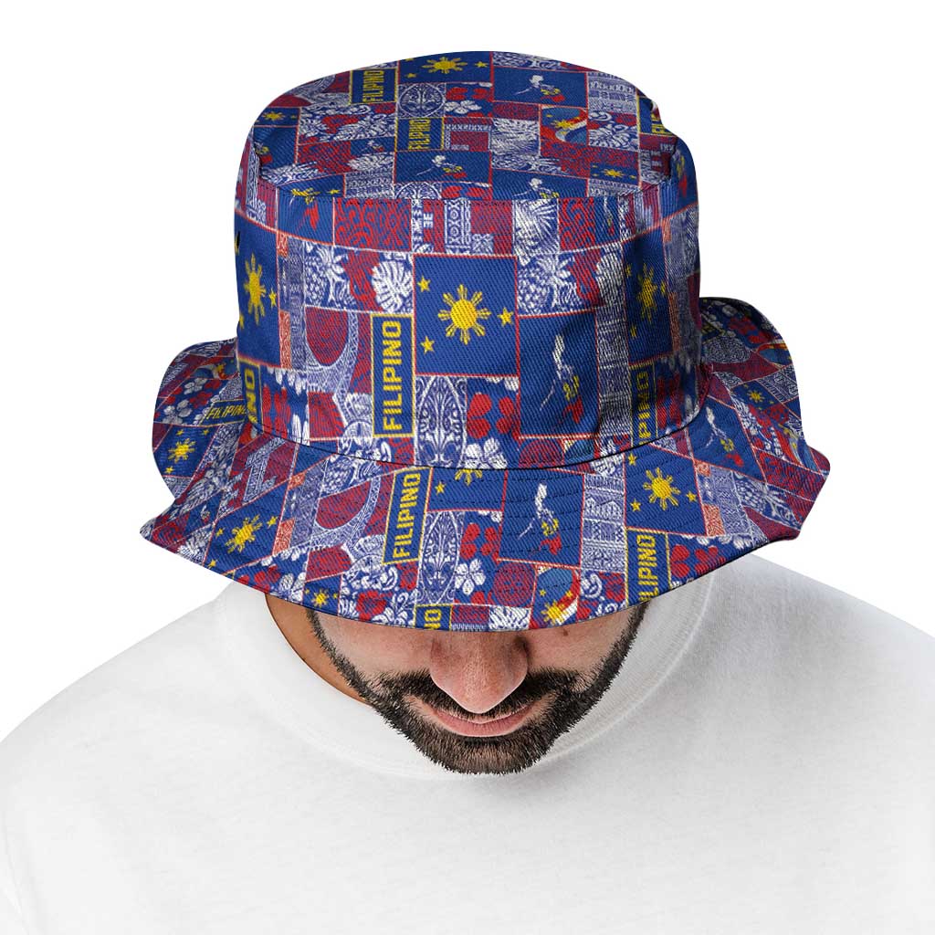 Filipino Maligayang Pasko Bucket Hat Pacific Patchwork Xmas Vibes - Polynesian Pride