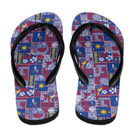 Filipino Maligayang Pasko Flip Flops Pacific Patchwork Xmas Vibes LT9 - Polynesian Pride