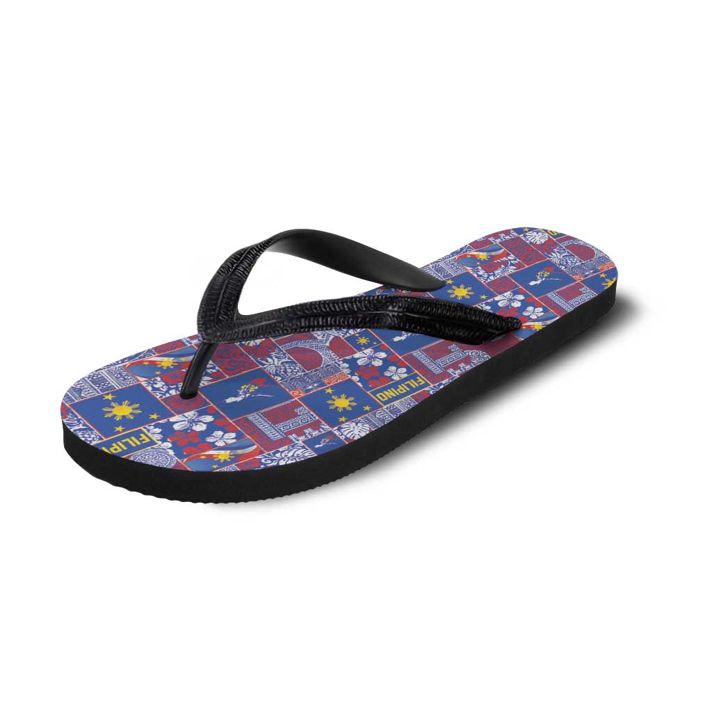 Filipino Maligayang Pasko Flip Flops Pacific Patchwork Xmas Vibes LT9 - Polynesian Pride