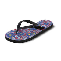 Filipino Maligayang Pasko Flip Flops Pacific Patchwork Xmas Vibes LT9 - Polynesian Pride