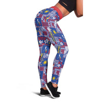 Filipino Maligayang Pasko Leggings Pacific Patchwork Xmas Vibes LT9 - Polynesian Pride