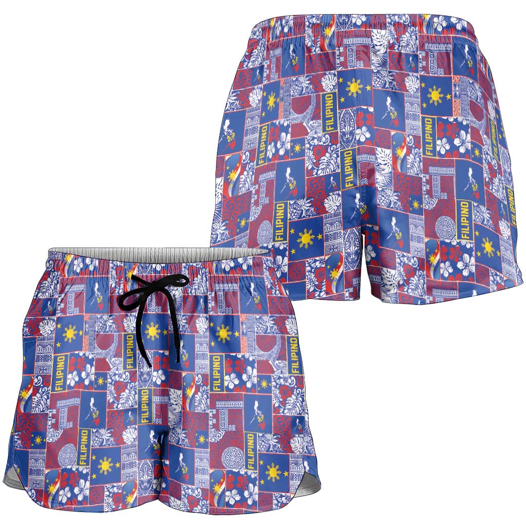 Filipino Maligayang Pasko Shorts for Women Pacific Patchwork Xmas Vibes LT9 - Polynesian Pride