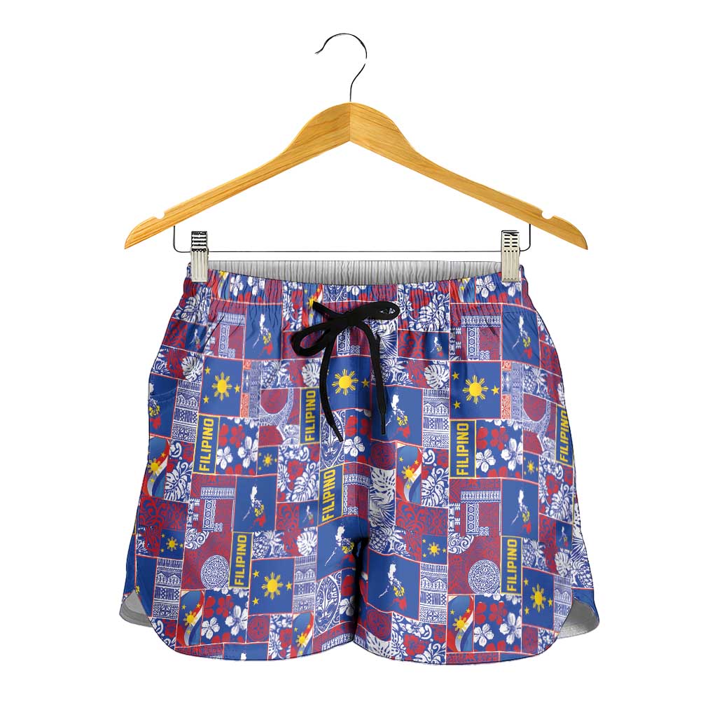 Filipino Maligayang Pasko Shorts for Women Pacific Patchwork Xmas Vibes LT9 - Polynesian Pride
