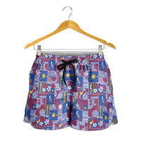 Filipino Maligayang Pasko Shorts for Women Pacific Patchwork Xmas Vibes LT9 - Polynesian Pride