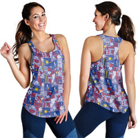 Filipino Maligayang Pasko Women Racerback Tank Pacific Patchwork Xmas Vibes LT9 - Polynesian Pride
