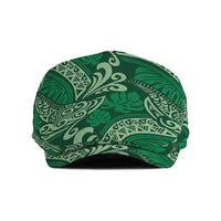 Forest Green Monstera Jeff Hat Polynesian Tribal Pattern - Polynesian Pride